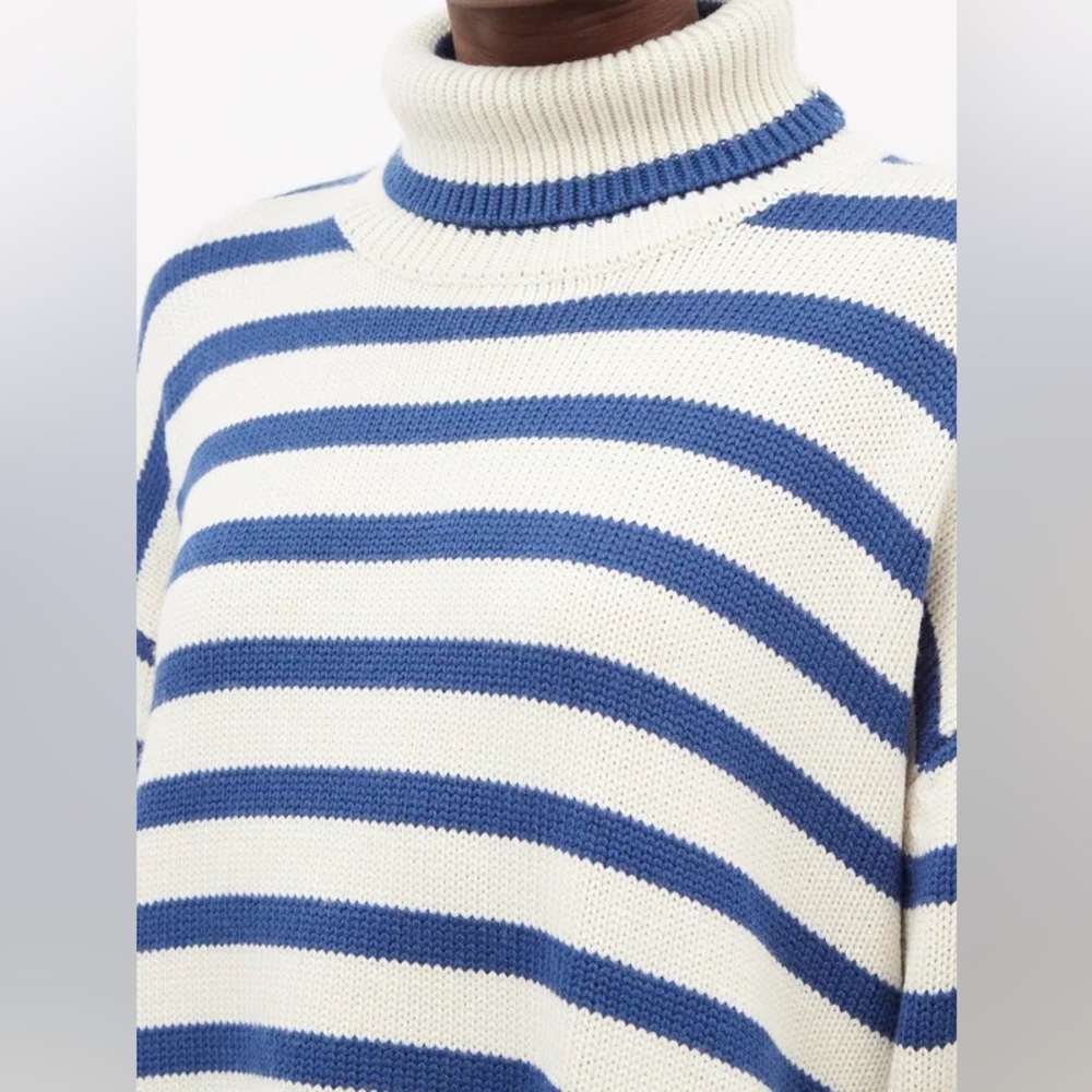 Toteme Signature Stripe Turtleneck Wool Cotton Ov… - image 8